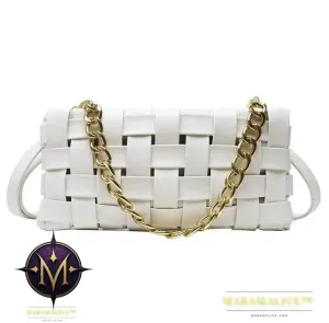 Luxury Weave Women Bags Top Quality Pu Leather Lady Shoulder