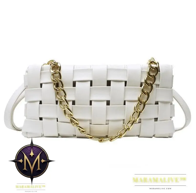 Luxury Weave Women Bags Top Quality Pu Leather Lady Shoulder
