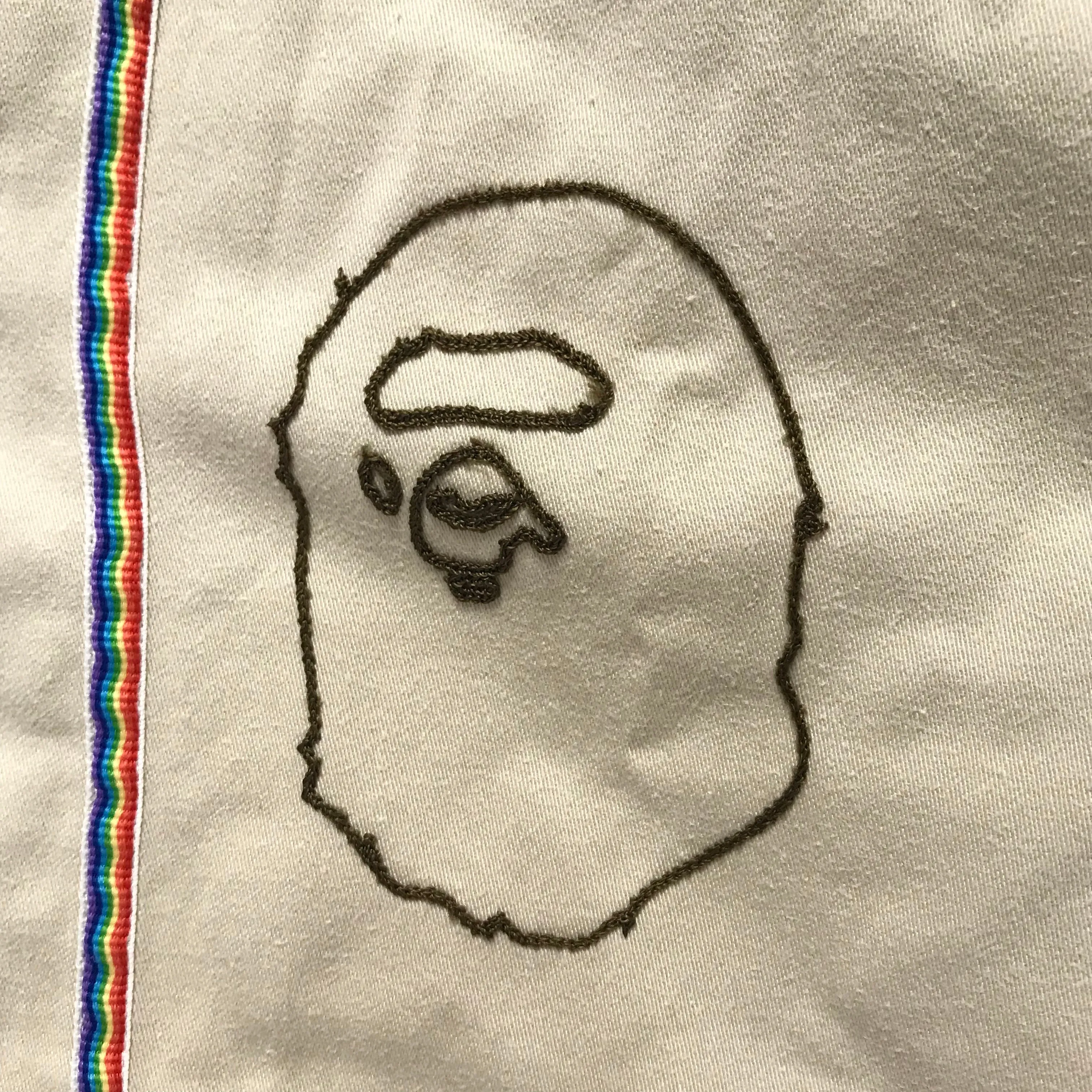[M] A Bathing Ape Bape Vintage Baseball Jersey Beige