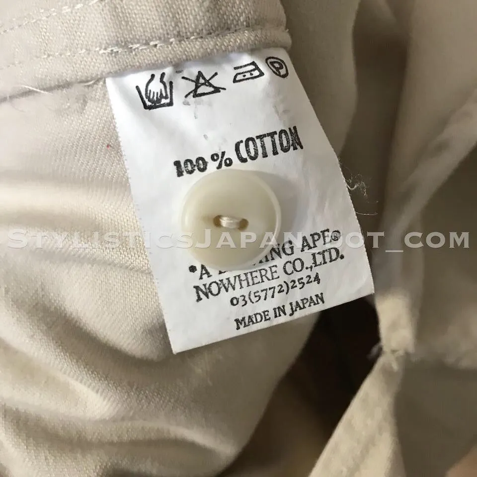 [M] A Bathing Ape Bape Vintage Baseball Jersey Beige