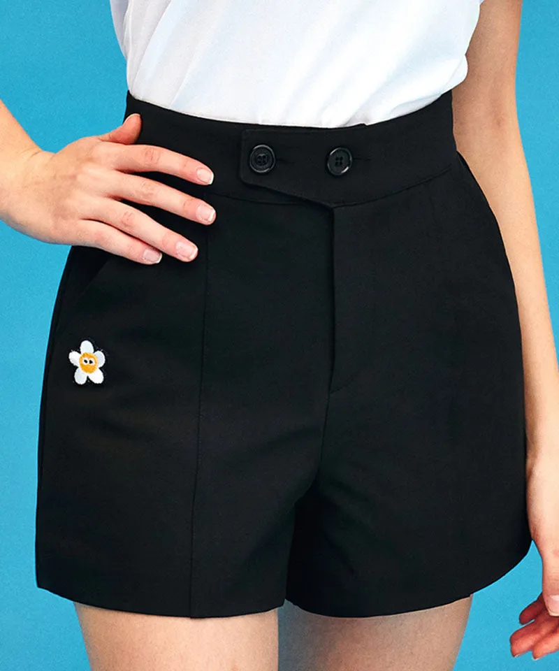 MACKY Golf: Daisy Waist Shorts - Black