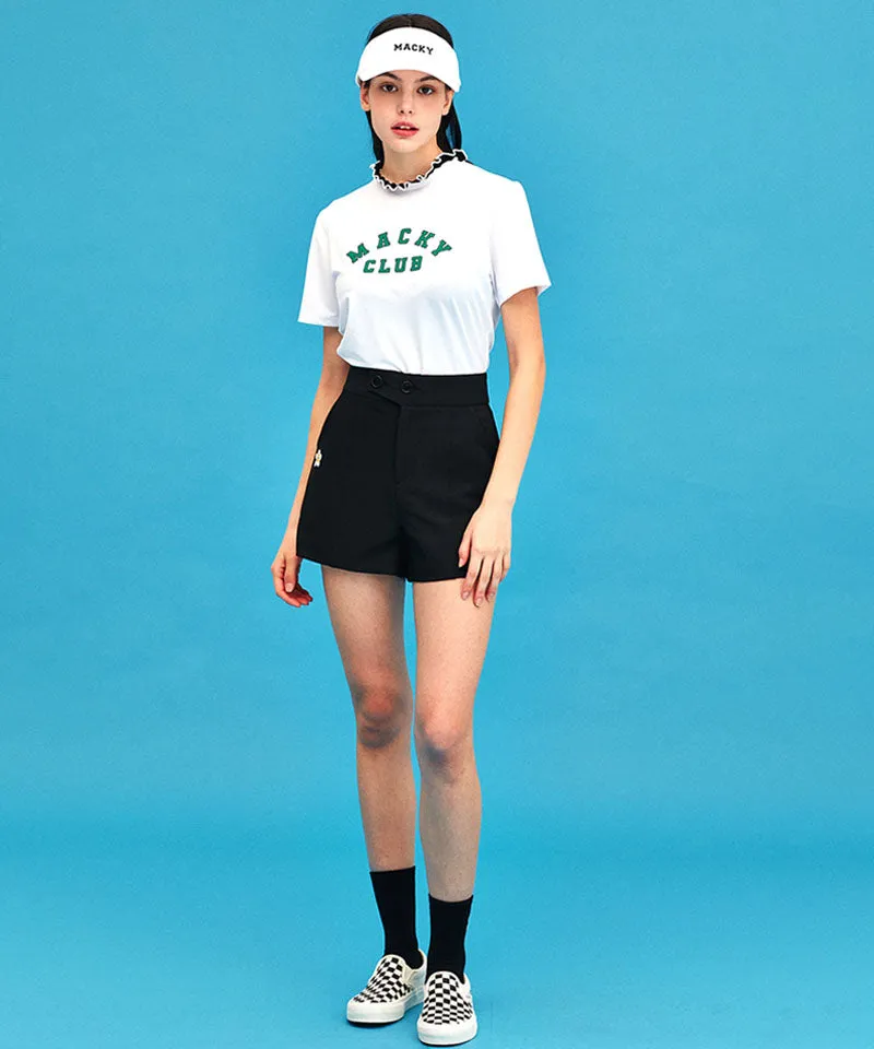 MACKY Golf: Daisy Waist Shorts - Black