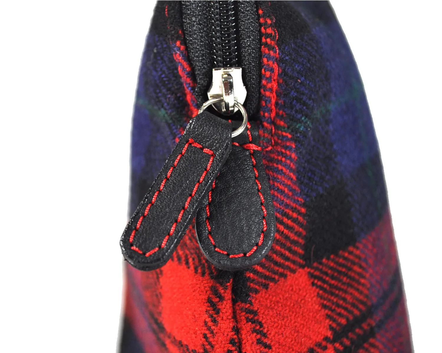 MakeUp Bag / Dopp Kit - Tartan Red-Blue-Black