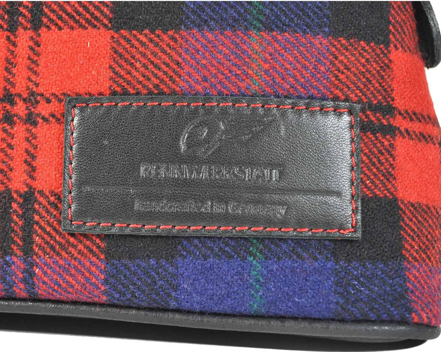 MakeUp Bag / Dopp Kit - Tartan Red-Blue-Black