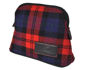 MakeUp Bag / Dopp Kit - Tartan Red-Blue-Black