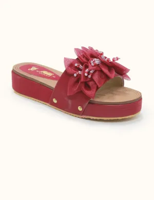 Maroon Stylish Summer Slippers