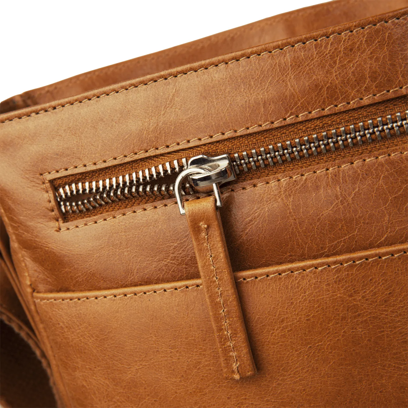 Marselisborg 14" Leather Laptop Messenger Bag - Tan