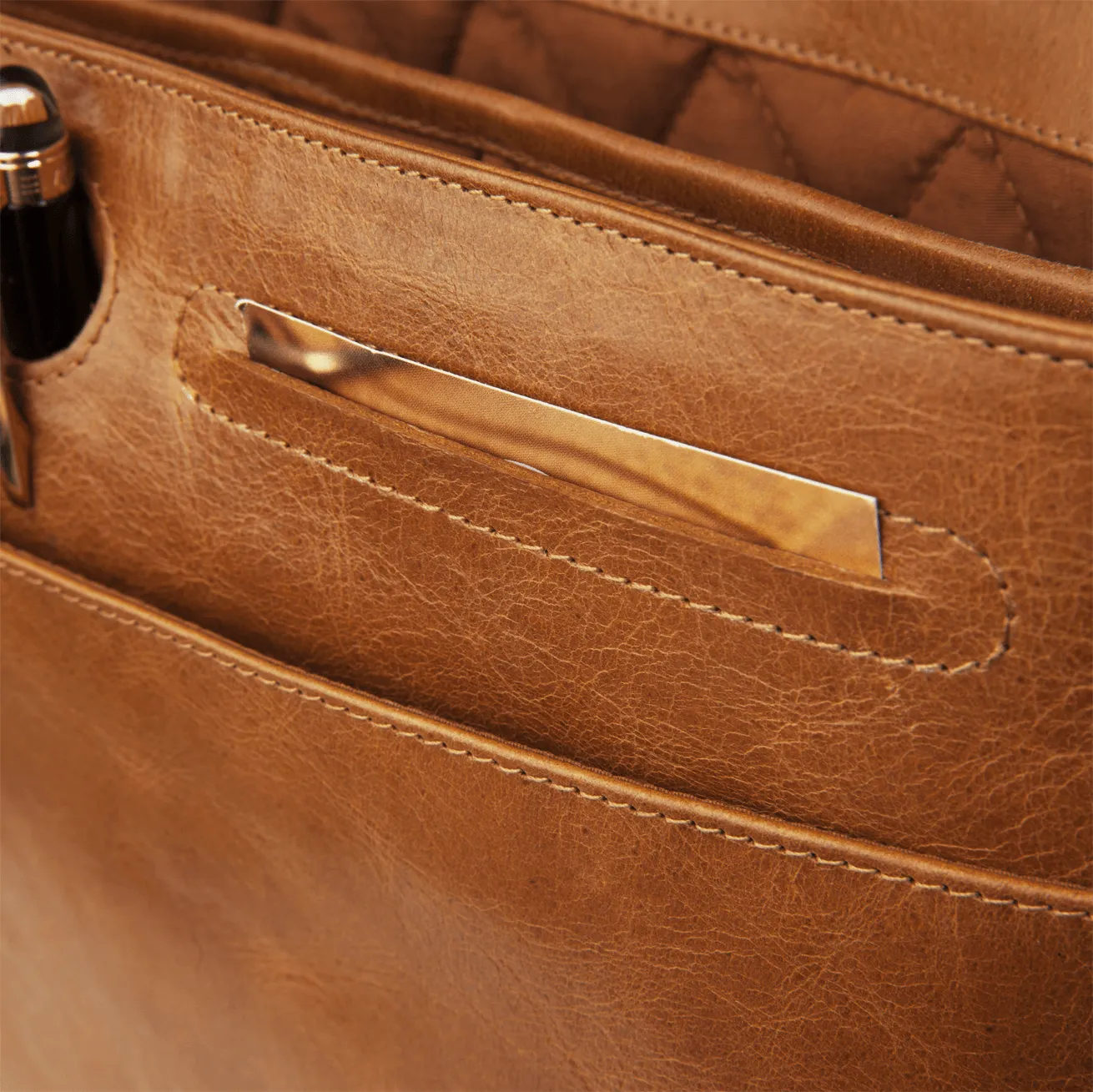 Marselisborg 14" Leather Laptop Messenger Bag - Tan