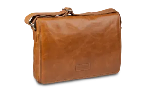 Marselisborg 14" Leather Laptop Messenger Bag - Tan