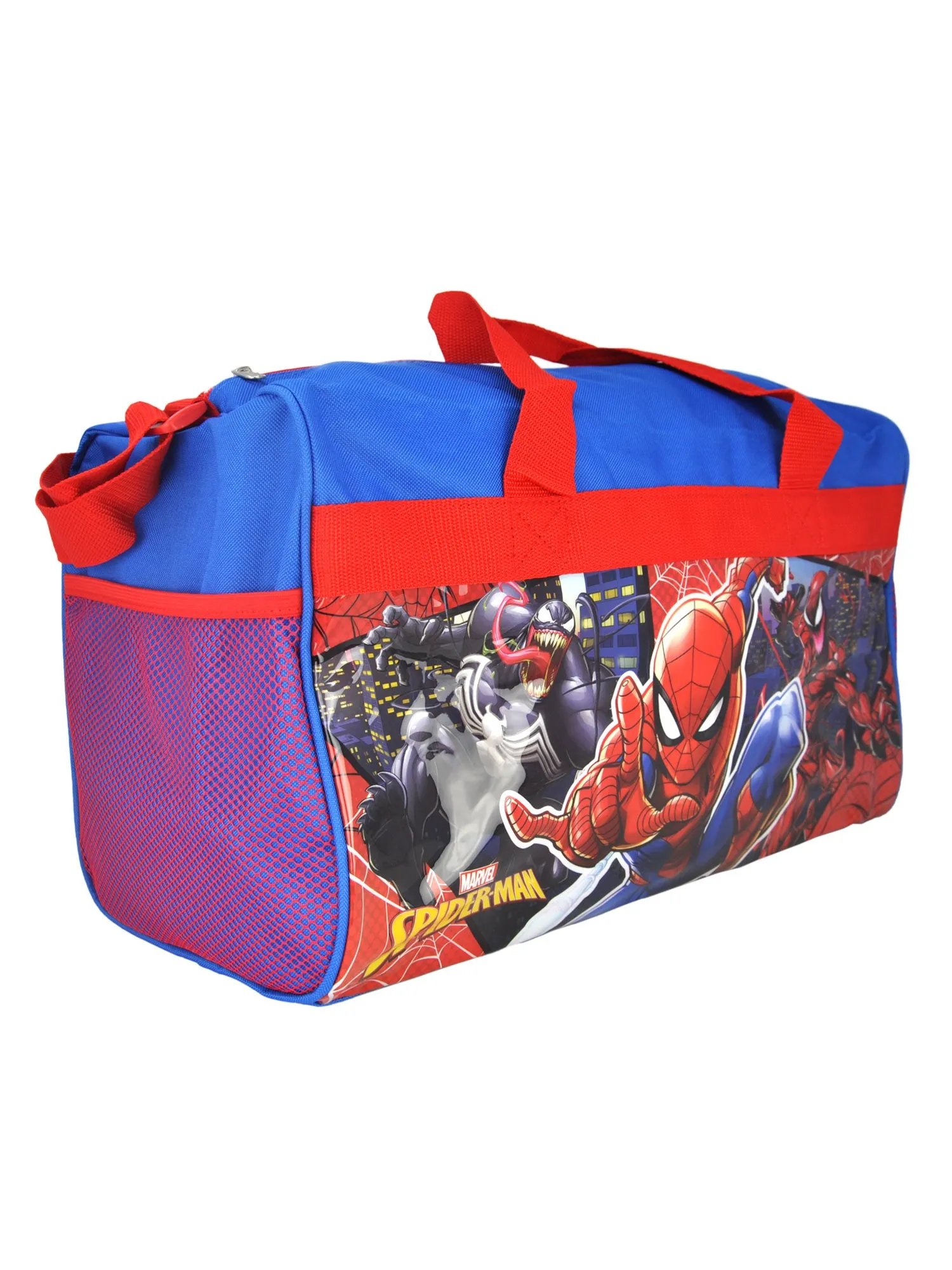 Marvel Spider-Man Duffel Bag 17" Travel Carry-On & Avenger 4-Sheet Sticker Book