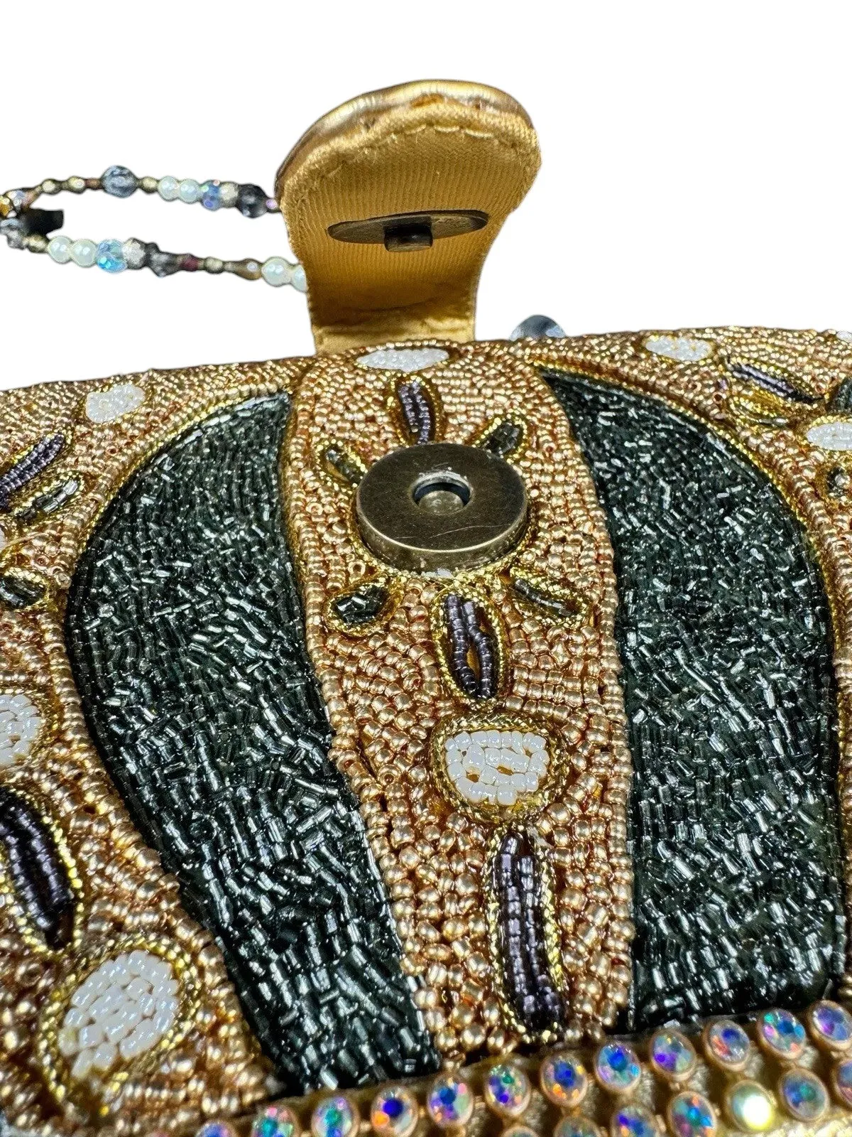 Mary Frances Queendom Crown Crossbody Gold Special Beaded Handbag Purse Bag NEW