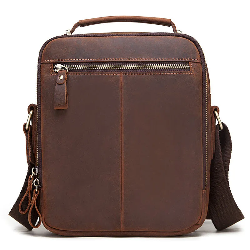 Men Quality Crazy Horse Leather Shoulder Bag Messenger Bag