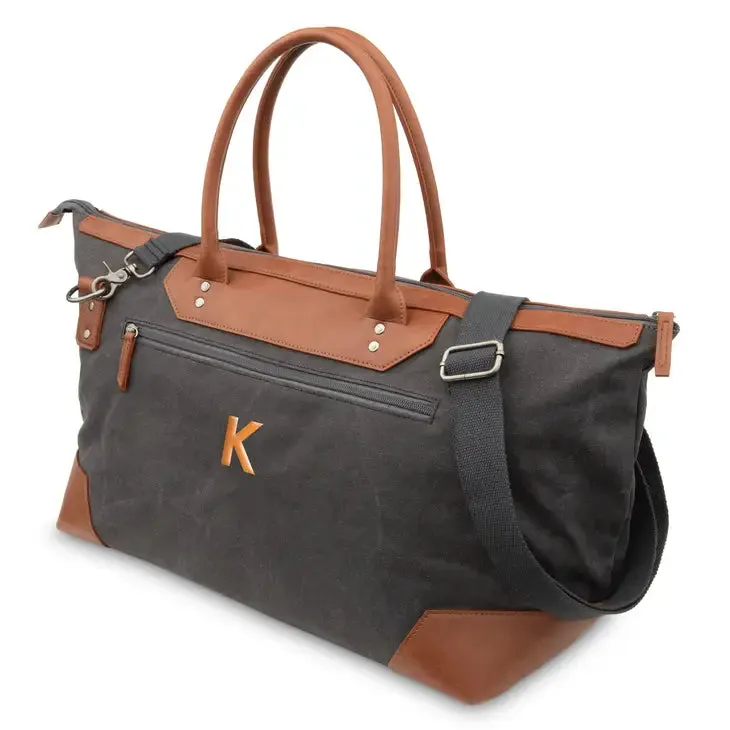 Mens Large Personalized Canvas Weekender Travel Bag