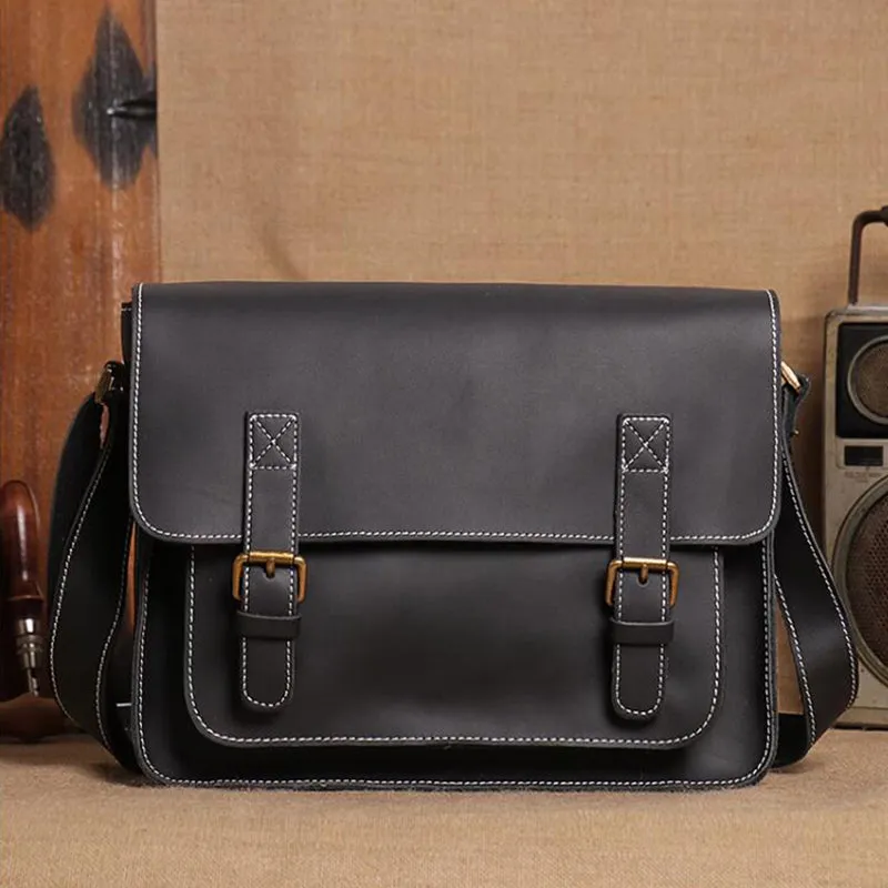 Mens Leather Messenger Bag Full Grain Leather Distressed Leather Crossbody Bag Mens Work Briefcase Handmade Shoulder Bag