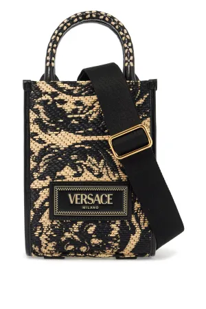Men's Mini Athena Barocco Tote Bag in Nero | 10115651A11311