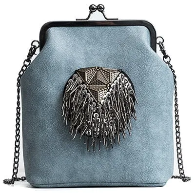 Messenger Bags for Women PU Leather Tassel Fashion Frame Bag