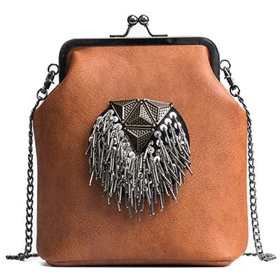 Messenger Bags for Women PU Leather Tassel Fashion Frame Bag
