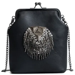 Messenger Bags for Women PU Leather Tassel Fashion Frame Bag