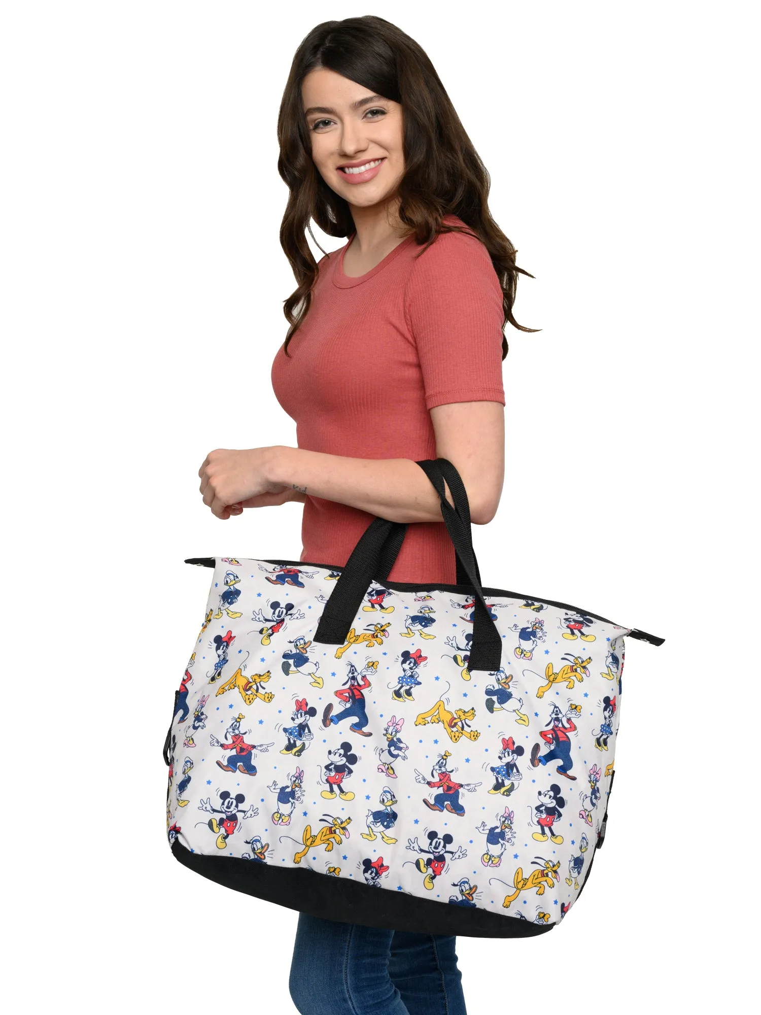 Mickey Mouse & Friends Travel Bag Weekender Duffel Disney Carry-On Minnie Goofy