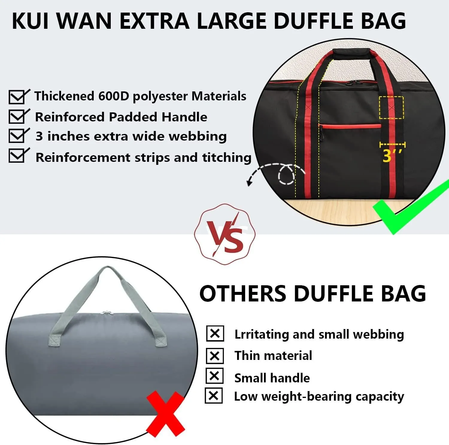 MINGALONDON Foldable Weekender Duffle Bag