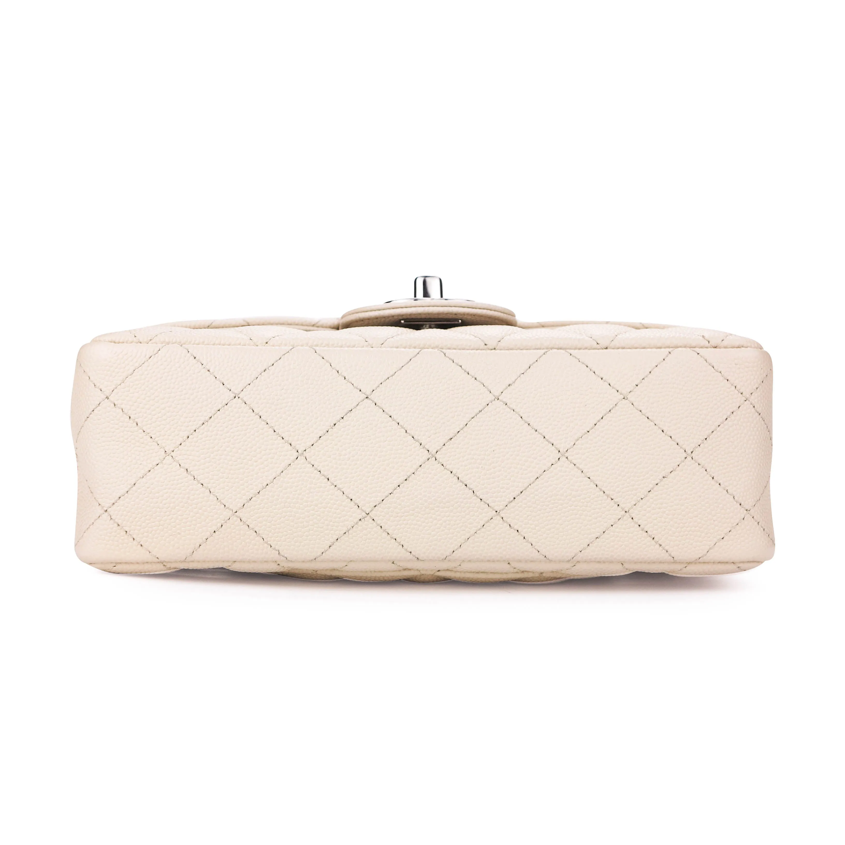Mini Rectangular Flap Bag in 18C Light Beige Caviar SHW