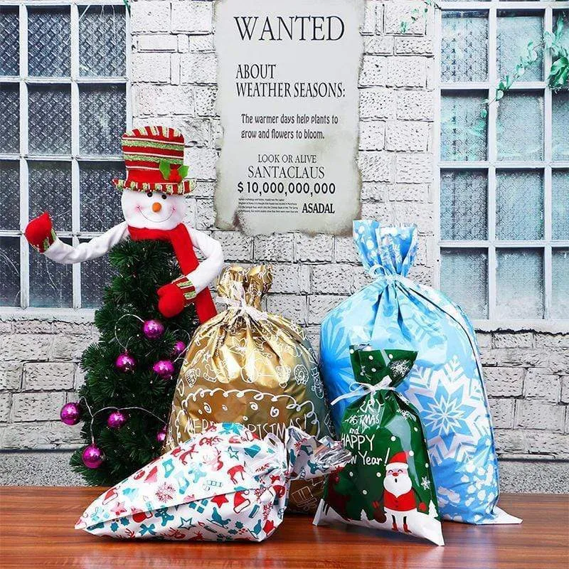 Mintiml One-Tug Bags Christmas Drawstring Gift Bag Set