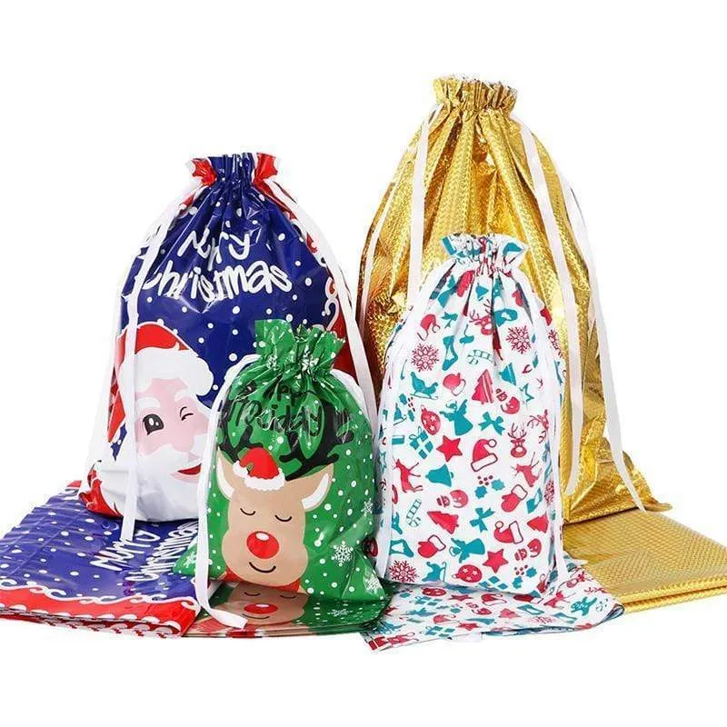 Mintiml One-Tug Bags Christmas Drawstring Gift Bag Set