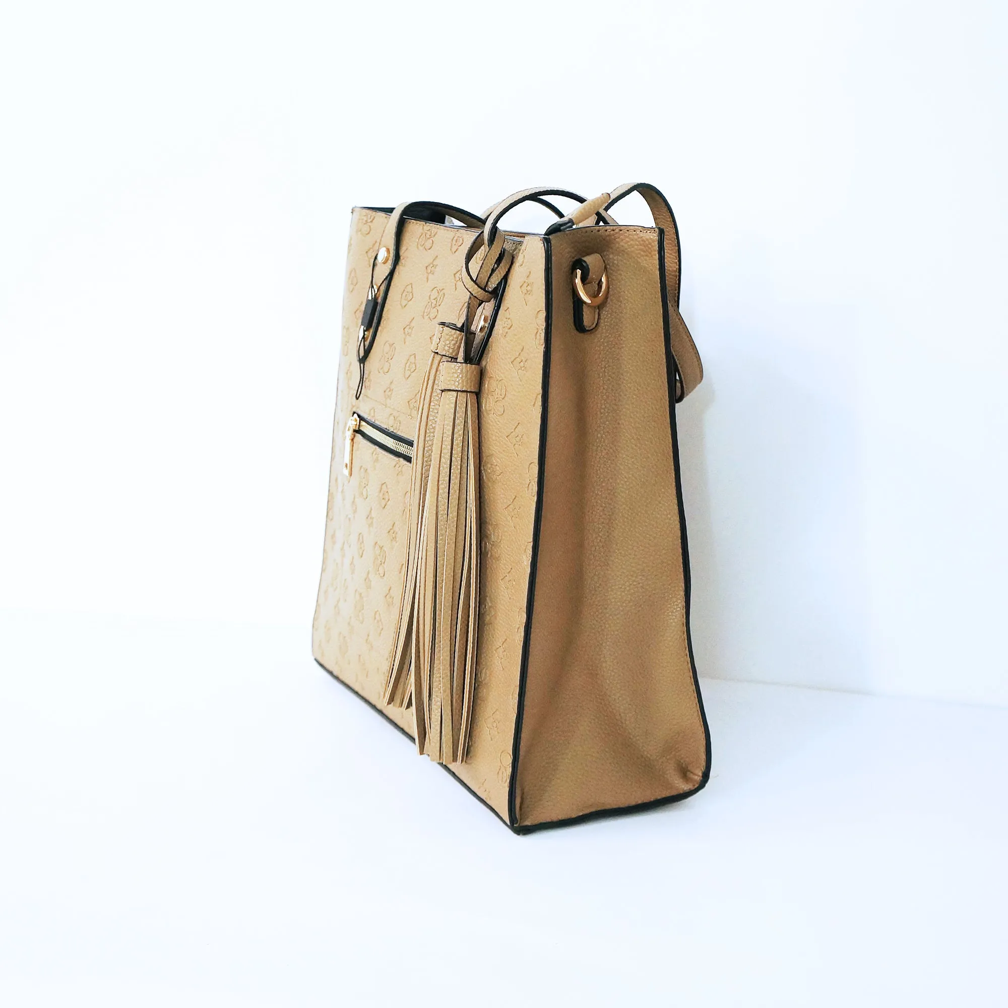 Monogram Tan Large Bag | ALPHONSINA
