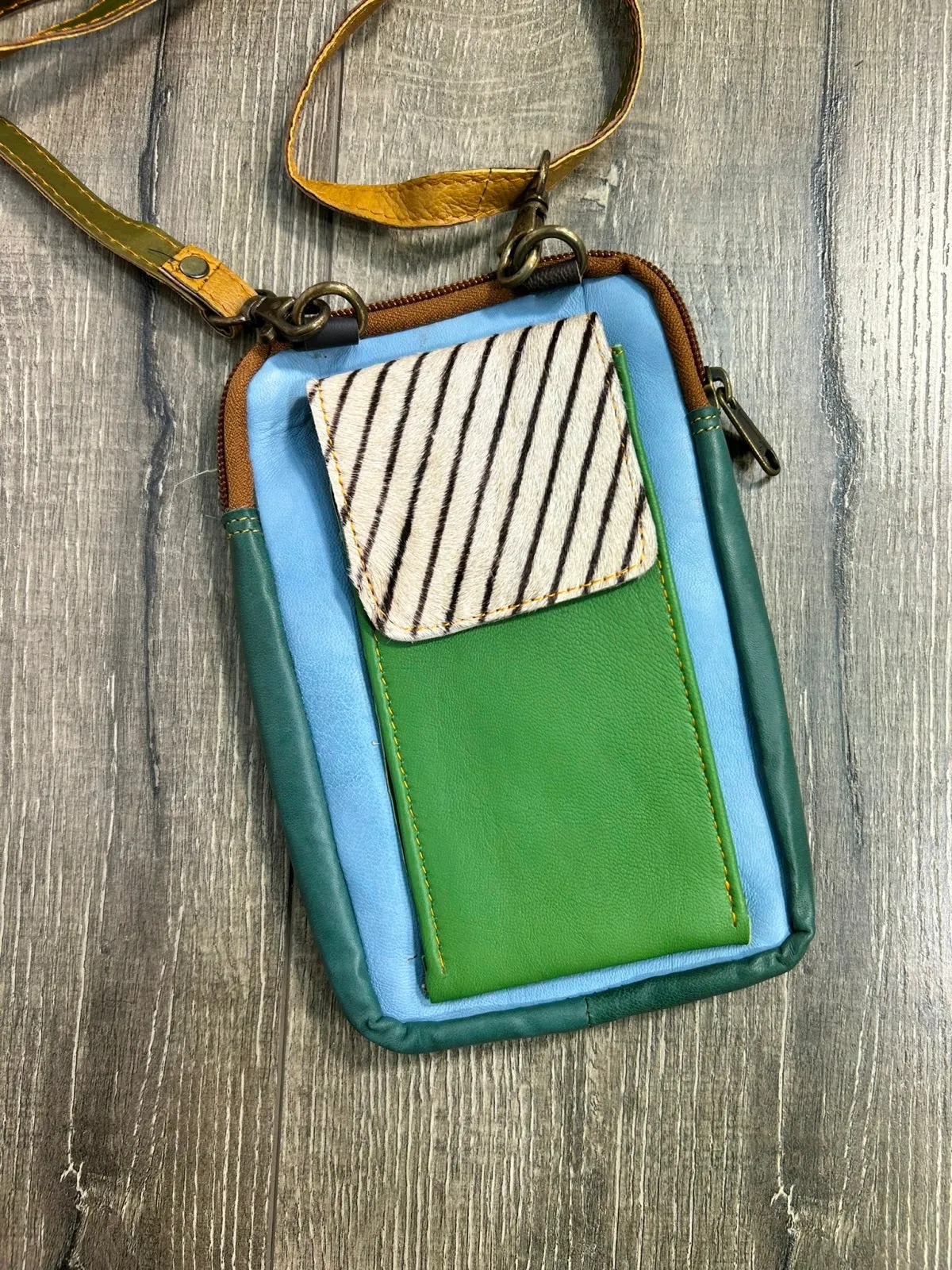 Multi Leather & Fur Small Rectangle Bag
