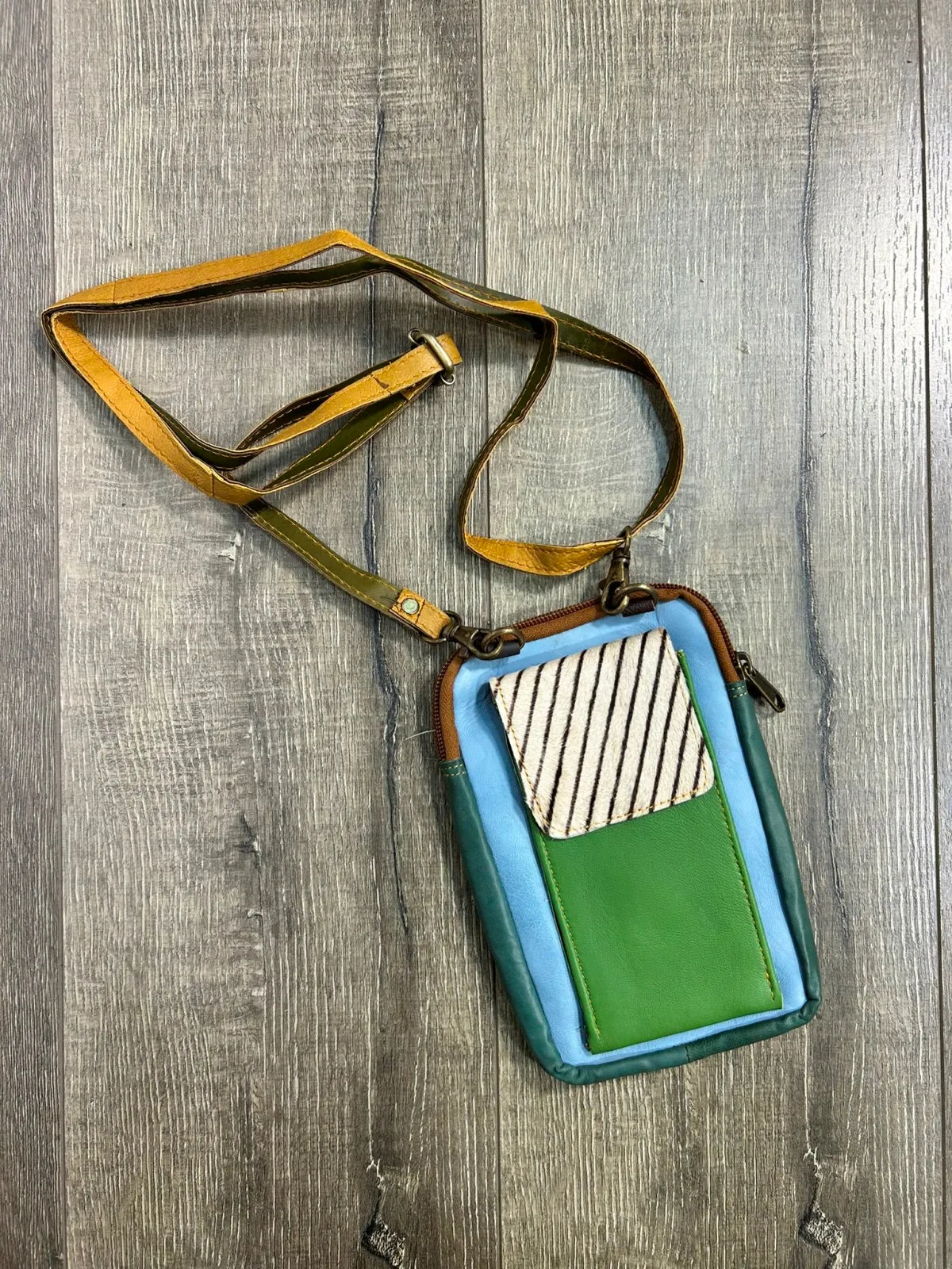 Multi Leather & Fur Small Rectangle Bag