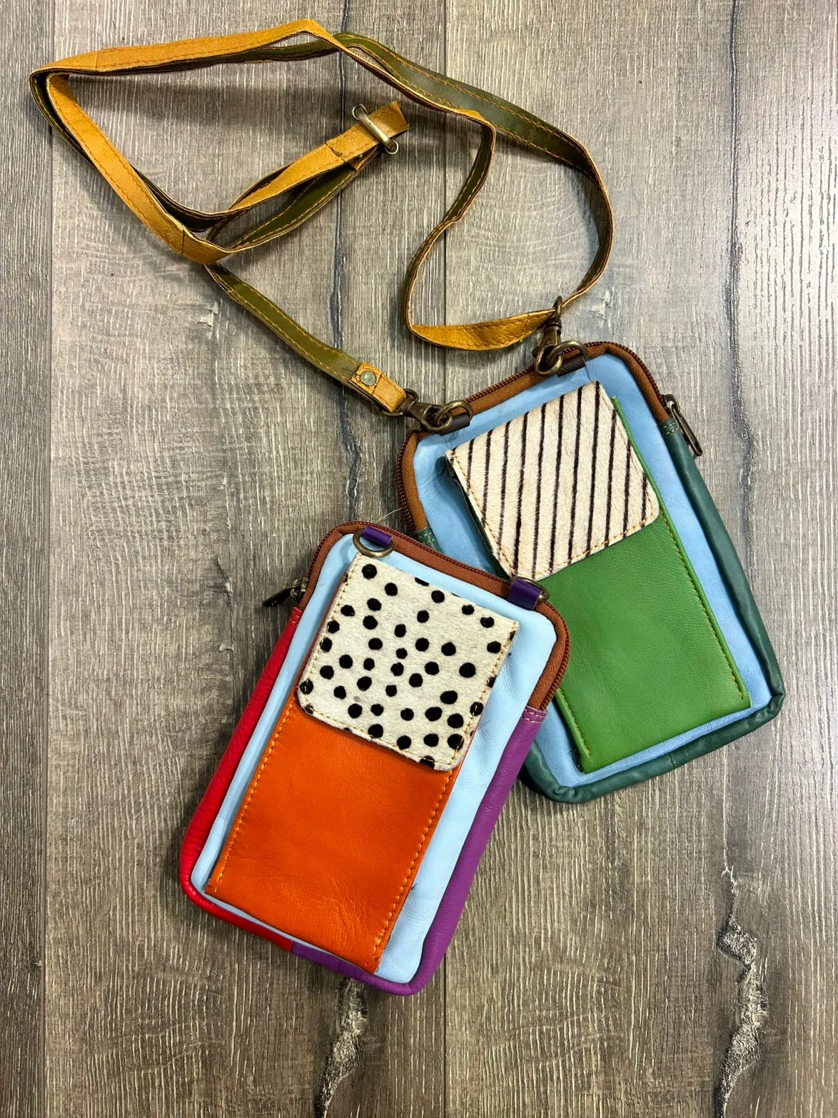 Multi Leather & Fur Small Rectangle Bag