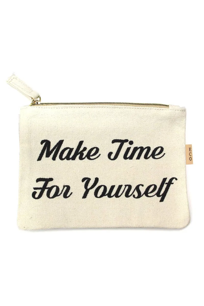 Multi Lettering Cotton Canvas Eco Pouch Bags: One Size / PCH026