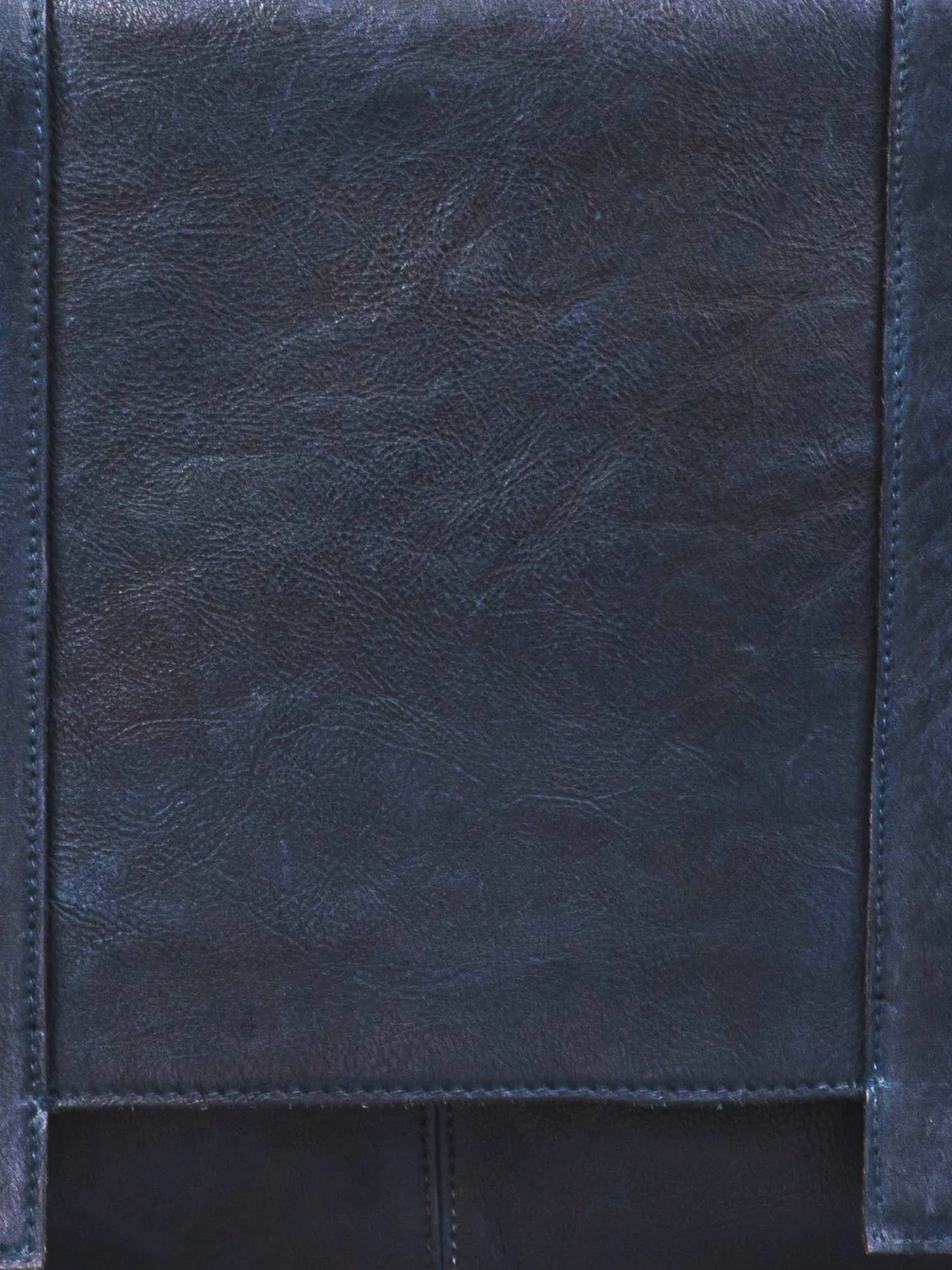Navy Blue Leather Men's Messenger Bag By Art N Vintage