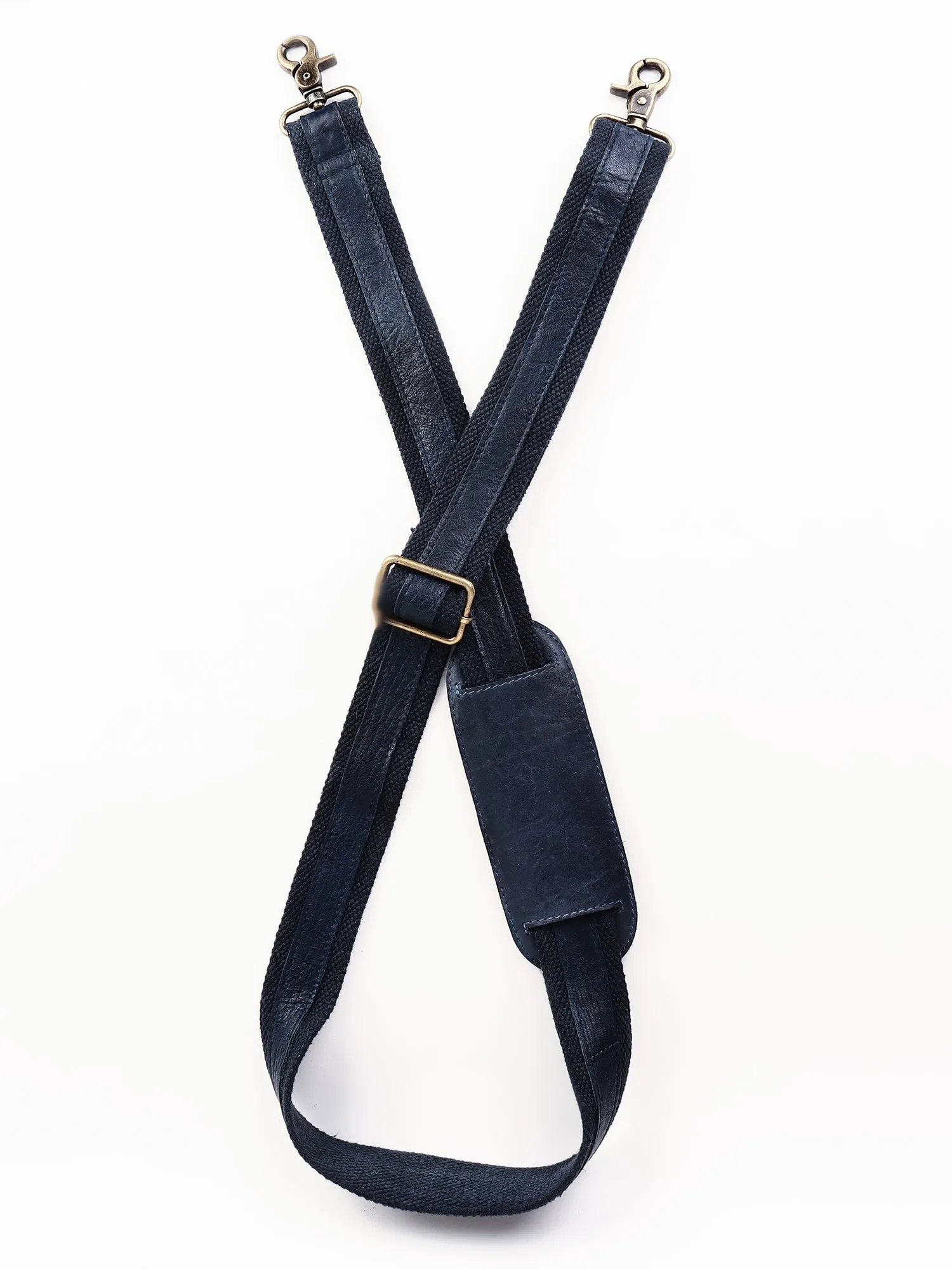 Navy Blue Leather Men's Messenger Bag By Art N Vintage