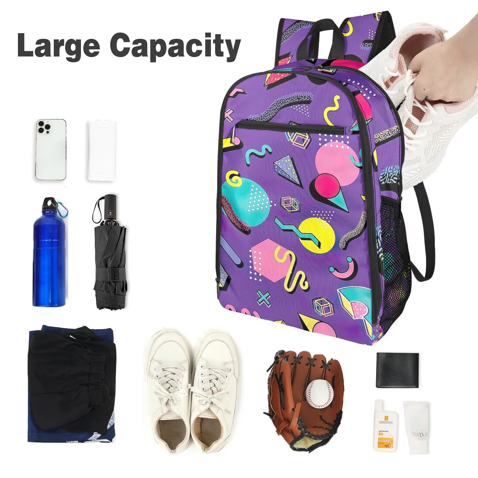 Neon Grape Vibes All Over Print Leisure Sports Backpack