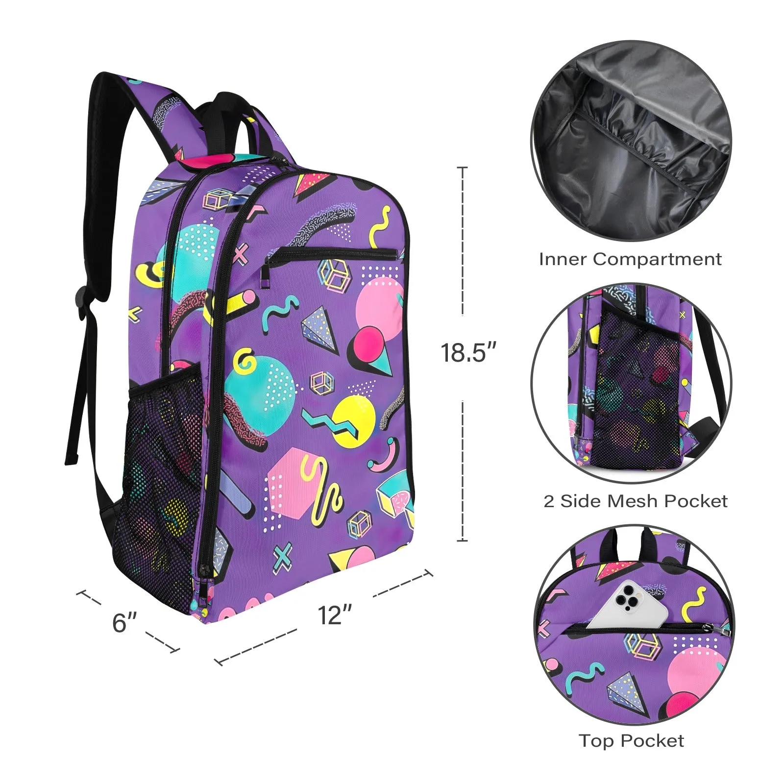 Neon Grape Vibes All Over Print Leisure Sports Backpack
