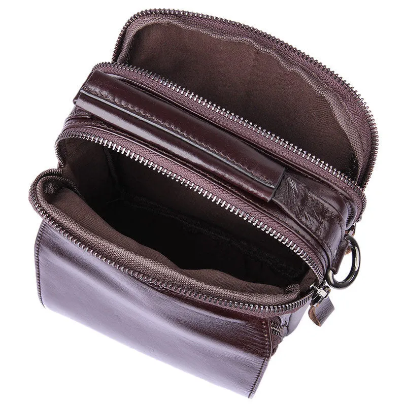 New Fashion Messenger Bags Casual Leather Bags For Men Leather Messenger Corssbody Side Shoulder Bag 1012