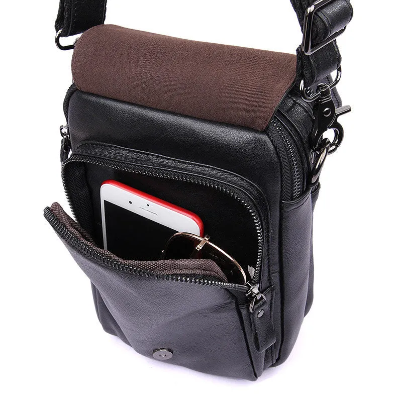 New Fashion Messenger Bags Casual Leather Bags For Men Leather Messenger Corssbody Side Shoulder Bag 1012