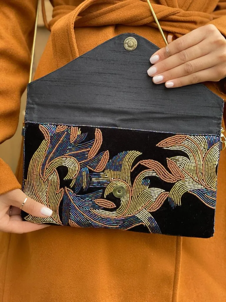 New Flame Velvet Clutch