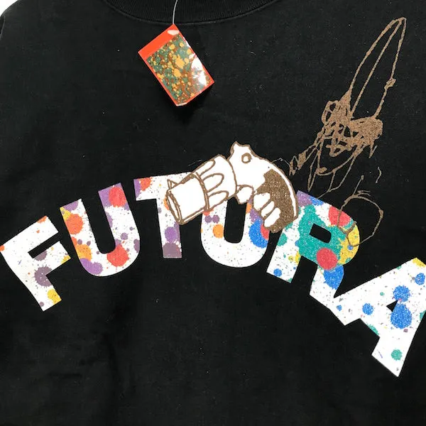 OFFERS OK! [L/XL] DS! Futura Laboratories Vintage Pointman Arc Logo Crewneck Sweatshirt Black