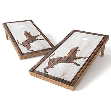 Official Size 2x4 Stained Plank Wood Dog Cornhole Game