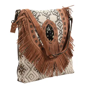 OHLAY MESSENGER Upcycled Wool Upcycled Canvas Hair-on Genuine Leather women bag western handbag purse