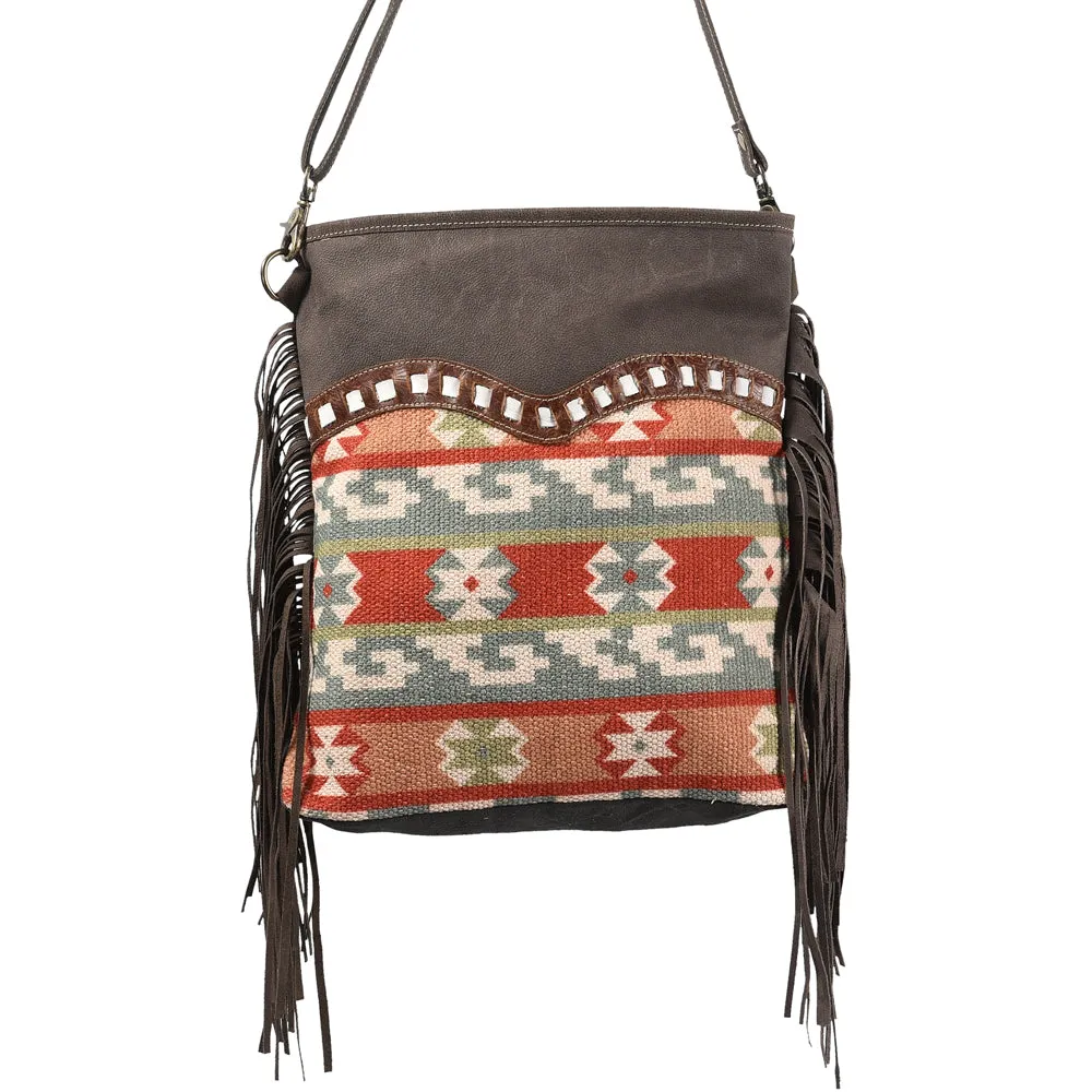 OHLAY MESSENGER Upcycled Wool Upcycled Canvas Hair-on Genuine Leather women bag western handbag purse