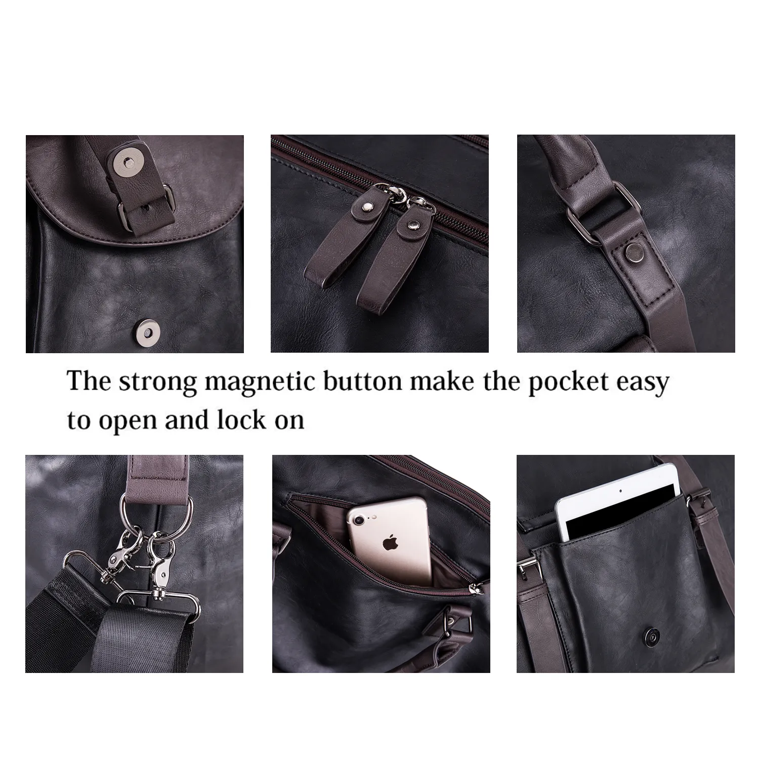Oversized Leather Travel Duffel Bag