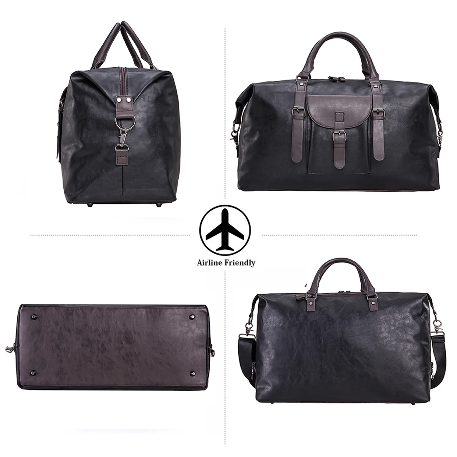 Oversized Leather Travel Duffel Bag