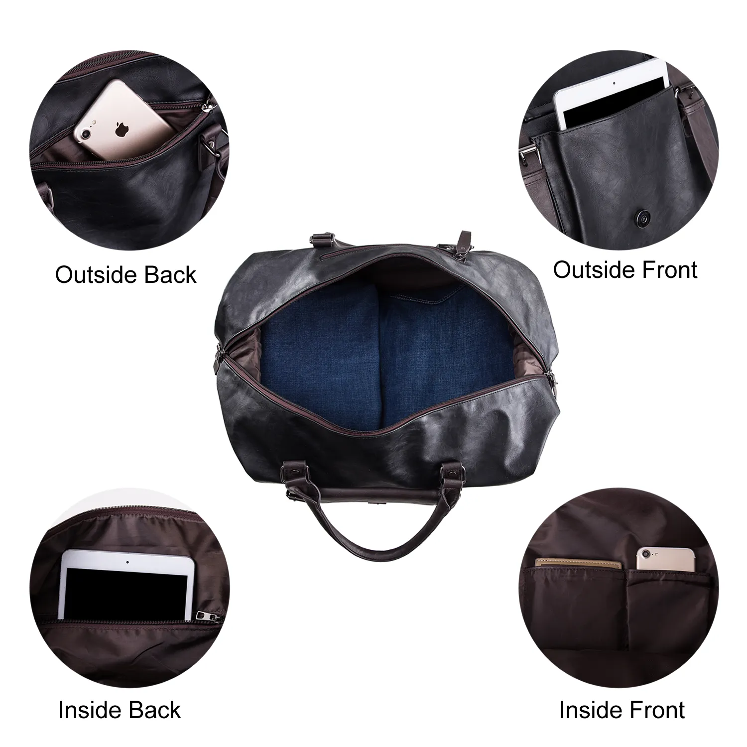 Oversized Leather Travel Duffel Bag