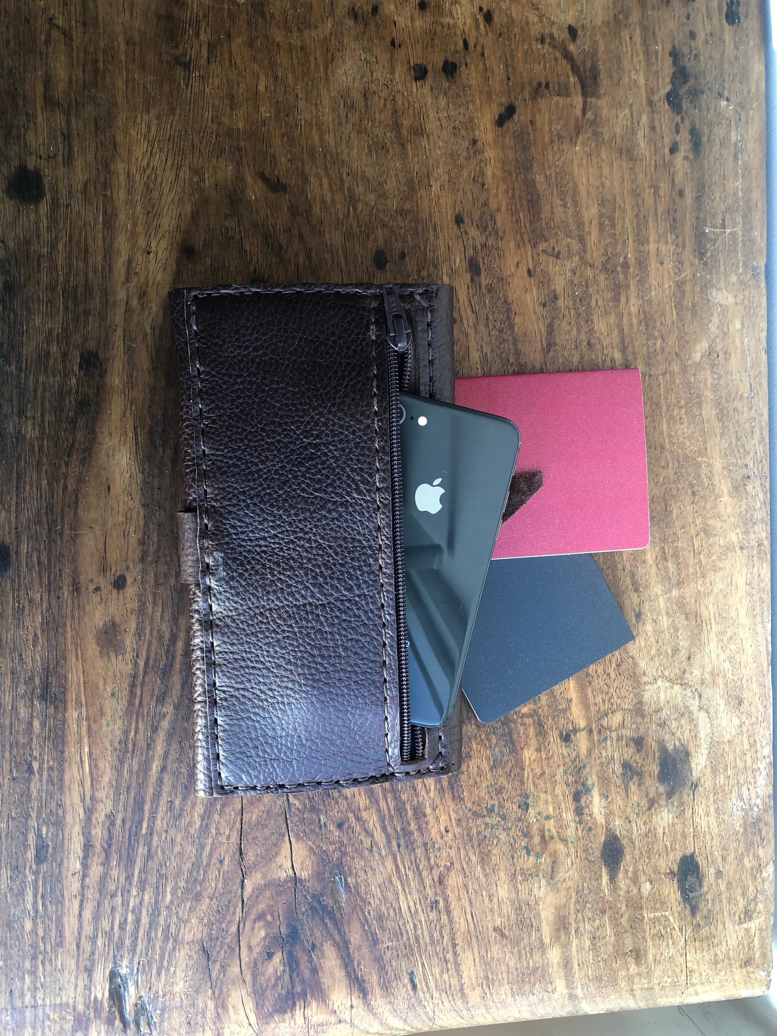 Oversized wallet / large leather travel wallet /