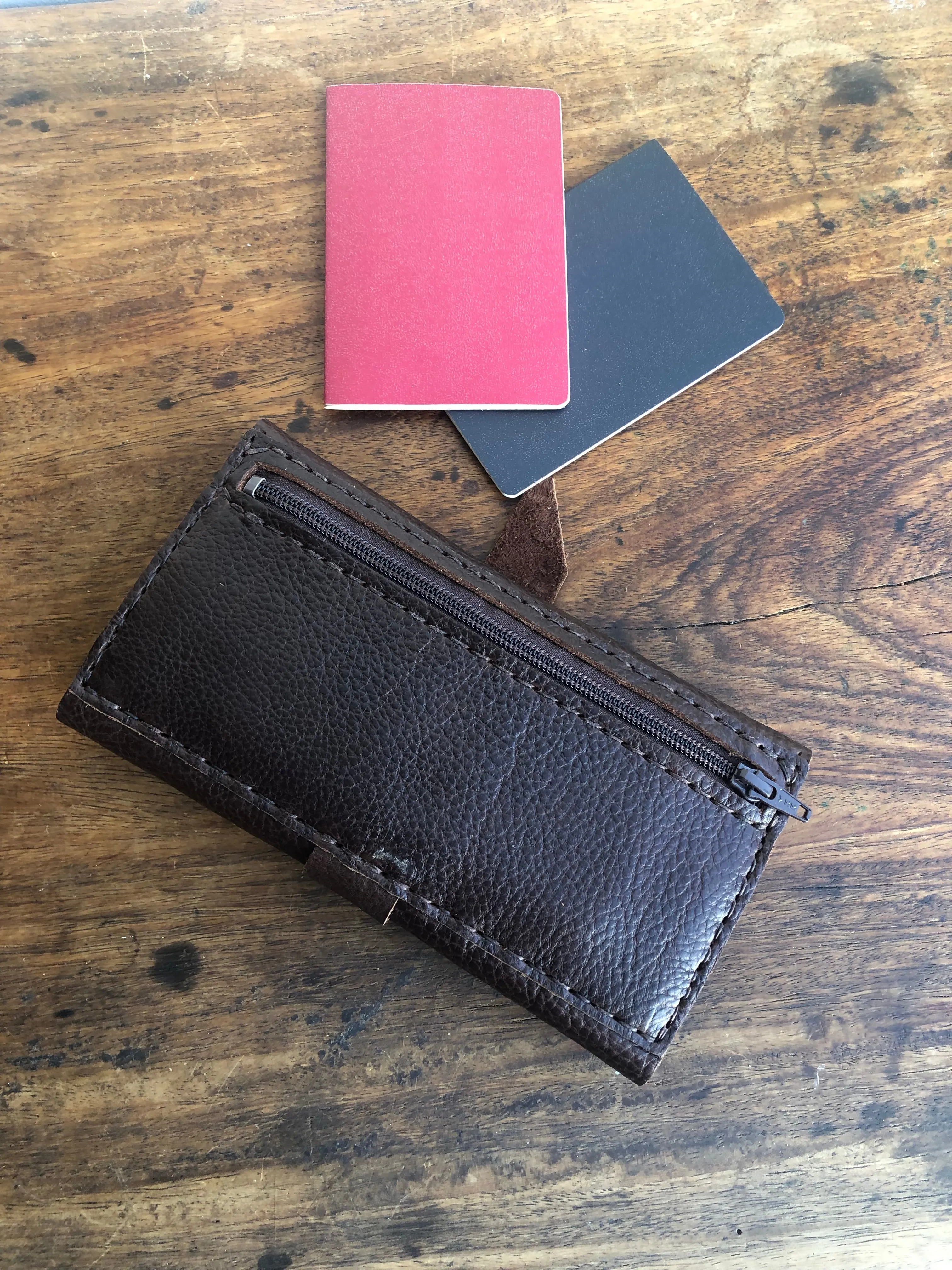 Oversized wallet / large leather travel wallet /