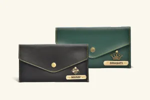 Pack of 2 Personalized Minimal Clutch with Charm