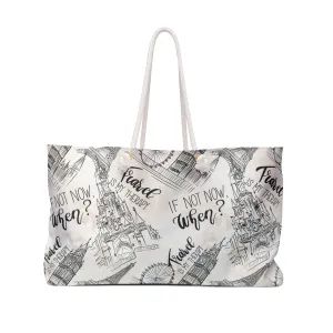 Personalised/Non-Personalised Weekender Bag, Travel is My Therapy, Large Weekender Bag, Beach Bag, Book Bag